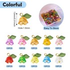 100x Transparent Acrylic Beads Tulip Flower Glass Pendants Charms With Loop 13mm