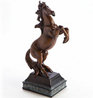         horse Statue Figurine Rearing Chestnut Stallion Resin 27cmh 14cml 9cmw         