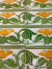 Tiles 10 Pcs A Set England Vintage Rare Antique Furniture Art Deco Majolica 1920