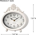Vintage Table Clock  Desk And Shelf Decor Clock  French Rustic Antique Style Whi