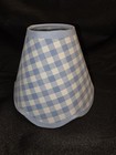 Set Of 4 Blue White Gingham Clip-on Lamp Shades 6  Dia X 5  H