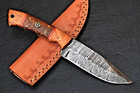 Custom Made Hand Forged Damascus Steel Survival Hunting Knife Wood Handle 2892