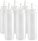 New Star Foodservice 26115 Squeeze Bottles  Plastic  8 Oz  Clear  Pack Of 6