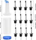 6 Pack Plastic Juice Pour Bottles With 12 Stainless Steel Bottle Pourer  34oz 