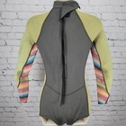 Billabong Grey Green Surf Capsule Zip Long Sleeve Shorty Springsuit Wetsuit 6