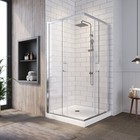 Sunny Shower 34  X 34  X 72  Corner Entry Shower Enclosure Square Sliding Door 