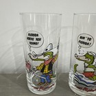 Florida Collectible  the Florigator   Collectible Glasses Set Of 2- France 1988