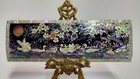 Abalone Mother Of Pearl Inlay Lacquer Wood Box Pencil Brush Holder Organizer