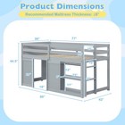 Twin Size Loft Bed W led Lights For Kids  2 Doors  Underbed Space   Shelves