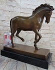 14  China Chinese Bronze Zodiac Year Tang Stand Horse Fengshui Statue Figurine