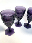 Vintage Purple Glasses Fostoria American Stemware Purple Large Hex Bottom Set-4-