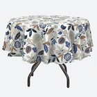  Outdoor Round Tablecloth With Umbrella Hole 60 60   round  Breeze Leaves Beige