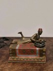 Austrian Cold Painted Figural Match Safe Matchbox Holder Vintage Brass Bronze