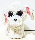 Ty - Beanie Boos - Pippie - 6  White Dog Plush - Glitter Eyes - Tags - 2016