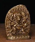 5cm Old Tibet Buddhism Bronze Gilt 6 Arms Mahakala Wrathful Deity Buddha Statue