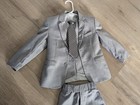 Magen Kids Boys Slim Fit Formal Bridal 4 Pcs Set  Gray Suit 