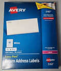 Avery 5167 Sealed Box Of 8000 Laser Return Address Shipping Labels 1 2  X 1 3 4 