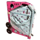 Zuca Pink Frame With Blue Butterfly Bag Preowned Rolling Wheels Bag Skating