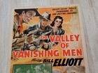 1942 Serial The Valley Of Vanishing Men Western Movie Poster Colorful Graphics
