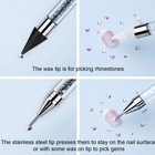 Double-ended Rhinestone Dotting Pen Nail Art Wax Picker Crystal Stylus Tool Diy