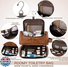 Elviros Toiletry Bag For Mens Pu Leather Travel Organizer Kit With Hanging Ho