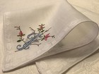 9735     Vintage 40s Bridal Blue Madeira Monogram    f    Wedding Handkerchief