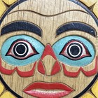 Pacific Northwestern Wooden Sun Mask Hand Carved Native Wall Mount 6   