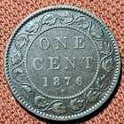1876 H Canada 1 Cent Victoria Coin Vf Km 7