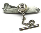 Vintage Airplane Tie Pin Fighter Plane Aviation Aircraft Pewter Mens Formal Wear