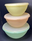 Vintage Nesting Wonderlier Tupperware Bowls 235  236  237   Lids Pastel Colors