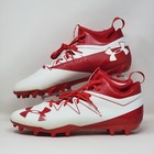 Under Armour Nitro Mens Mid Mc Football Cleats White red 1290962-151 Size 15 New