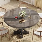 Farmhouse Round Kitchen Table  47 Inch Wood Round Dining Table For 4-6 People