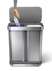 Simplehuman 58l Dual Compartment Step Trash Can Stainless Steel Recycling Bin