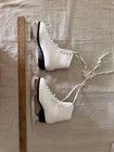 Ccm Figure Skates Size 7 White black Lace-up Pair For Senior Ice Skating