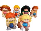 Vintage 1983 Cabbage Patch Kids Plastic Piggy Bank 3 Boys 3 Girls Set Of 6 Rare