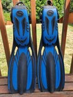 Sherwood Elite Open Heel Scuba Diving Fins - Clean  Blue And Black  Sz 11-12