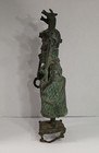 Vintage Benin-style Oba Bronze Statue - Unique  Patina 16 5 8 h