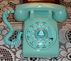 Excellent Vtg Bell System Classic Rotary Dial Desk Teal Color Itt Phone Works 