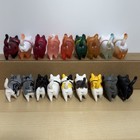 Rare Japanese Lot Of 18 Aagww Work Boy Cats Figurines 2 Full Sets Movable Heads