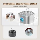 Stainless Steel Cat Water Fountain  2 2l Quiet Filtered Automatic Pet Waterer