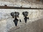 2 Antique Fe Myers Stayon Barn Door Rollers W  Track  Architectural Salvage Vgc