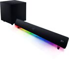 Bluetooth Gaming Speaker - Leviathan V2 Rgb Light Soundbar  Subwoofer