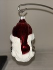 Vintage Glass German Christmas Ornament  Double Sided Santa Head