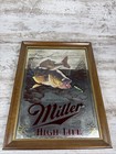 Miller High Life Walleye Bar Mirror Beer Sign Wisconsin Sportsmen Series