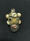 Rare Roman Ancient Glass Face Bead Men Mosaic Phoenician Stone Amulet Jewish E7