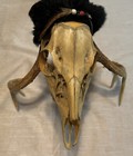 Native American Made Ceremonial medicine Stick Deer Skull Antlers Assorted Furs