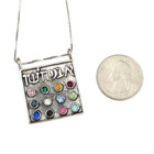 12 Tribes Choshen Necklace Priest s Breastplate Gem Stones Sterling Silver 925