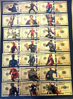 21pc Avengers Marvel Universe  100 Dollars 24k Gold Foil Banknote Set Art Coa