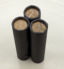 Tightly Crimped Black Wheat Penny Bank Rolls Old Unsearched Coins Cent Us