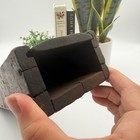 Vintage Primitive Wooden Box Sliding Lid Rustic Dark Wood Storage Wall Mount